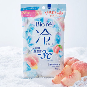 비오레 냉각시트 복숭아 비누향 20매입 일본 사라사라 쿨링 시트