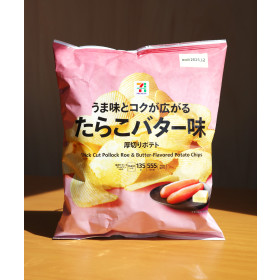 세븐일레븐 두껍게 썬 포테이토칩 명란버터맛 135g 타라코버터 편의점 일본 간식