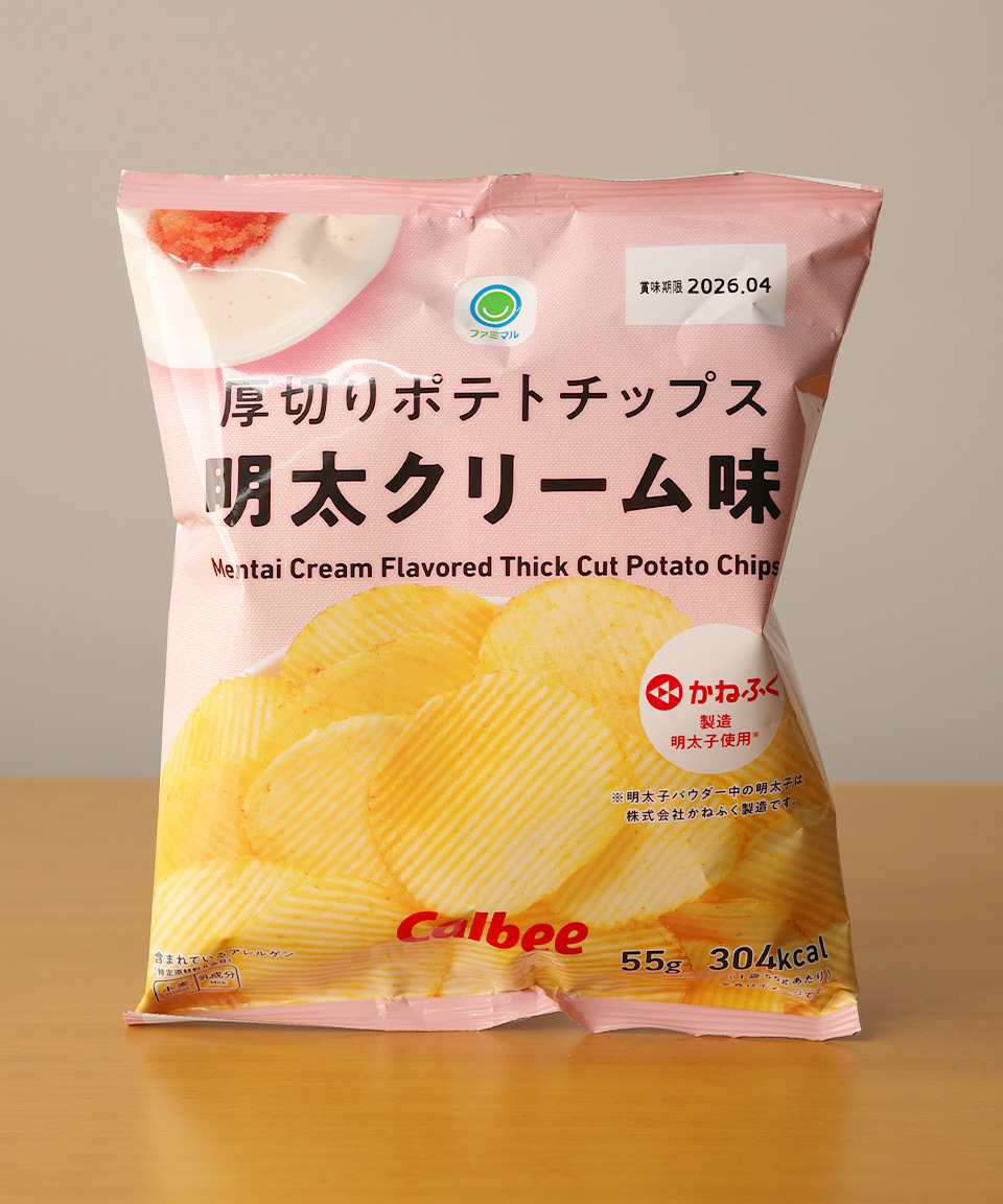 패밀리마트 두껍게 썬 감자칩 명란 크림맛 55g 일본 편의점 간식