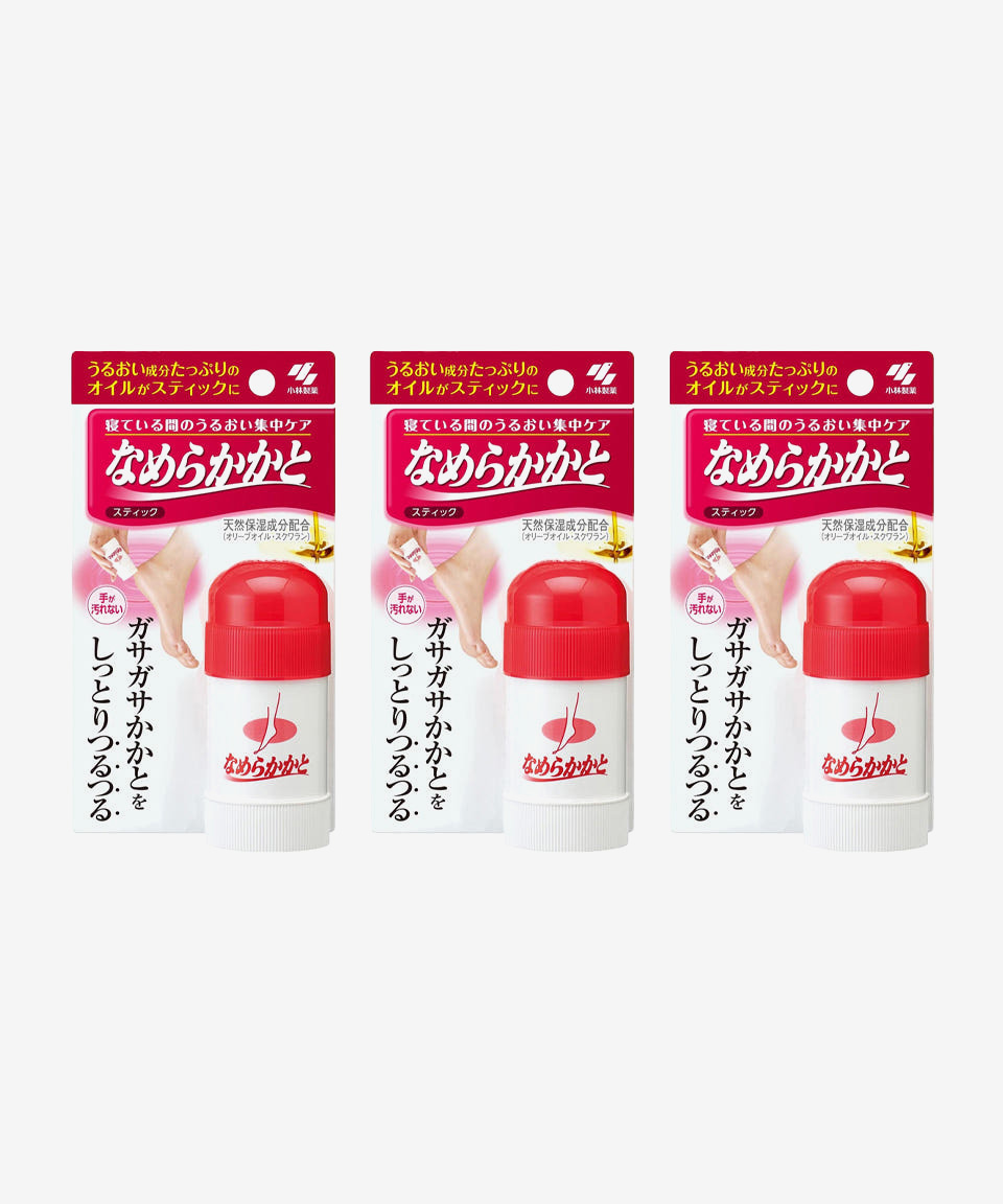 고바야시 나메라카카토 발뒤꿈치 보습 스틱 각질제거 30g, 3개