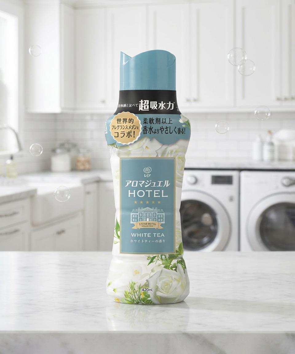 레노아 해피니스 아로마쥬얼 화이트티 비즈 일본 섬유유연제 화이트티 본품, 420ml, 1개
