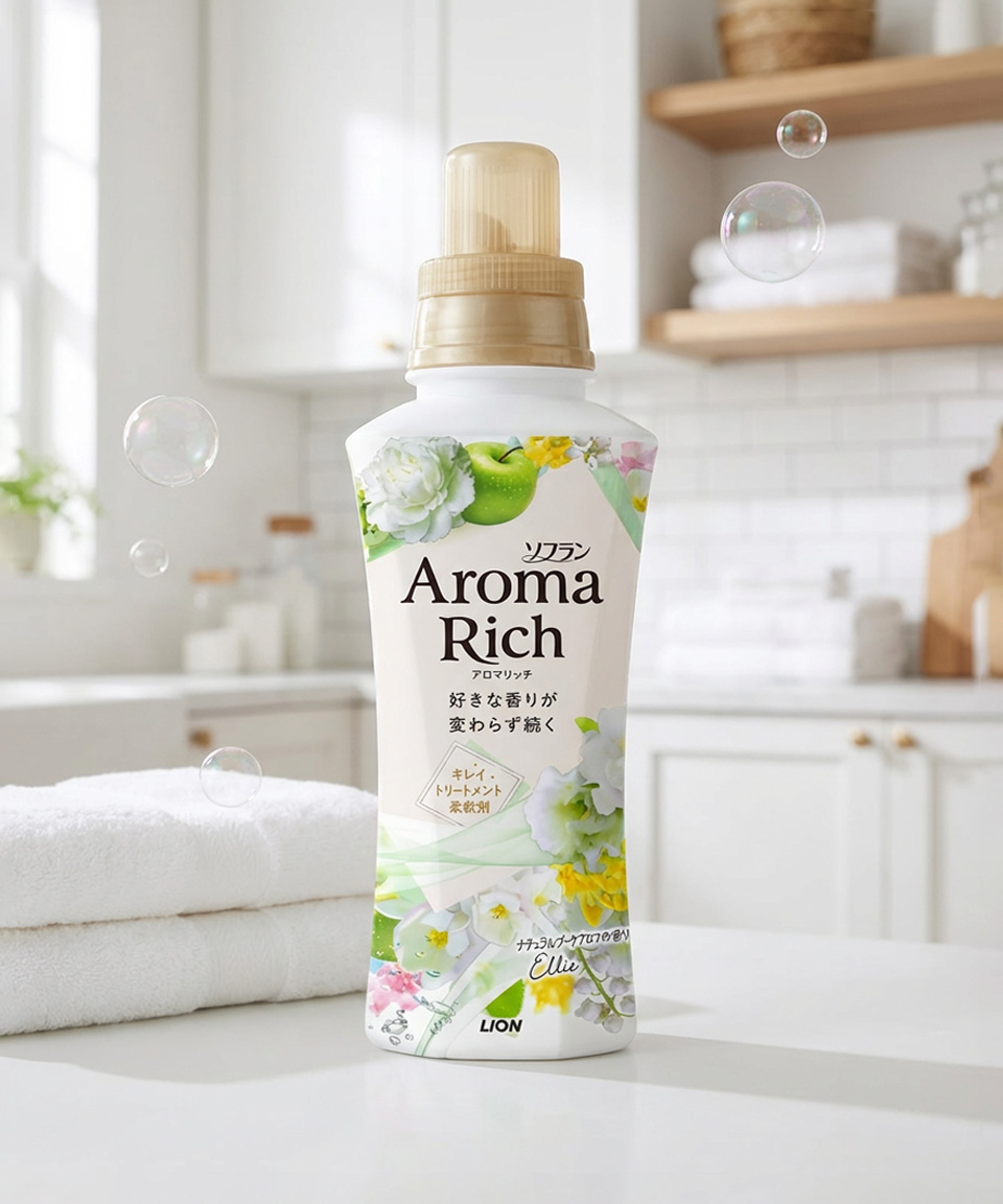 소프란 아로마리치 일본 섬유유연제 엘리 본품, 480ml, 1개