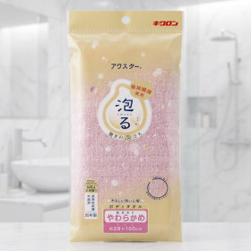 일본 키쿠론 아와스타 샤워타올 소프트 핑크