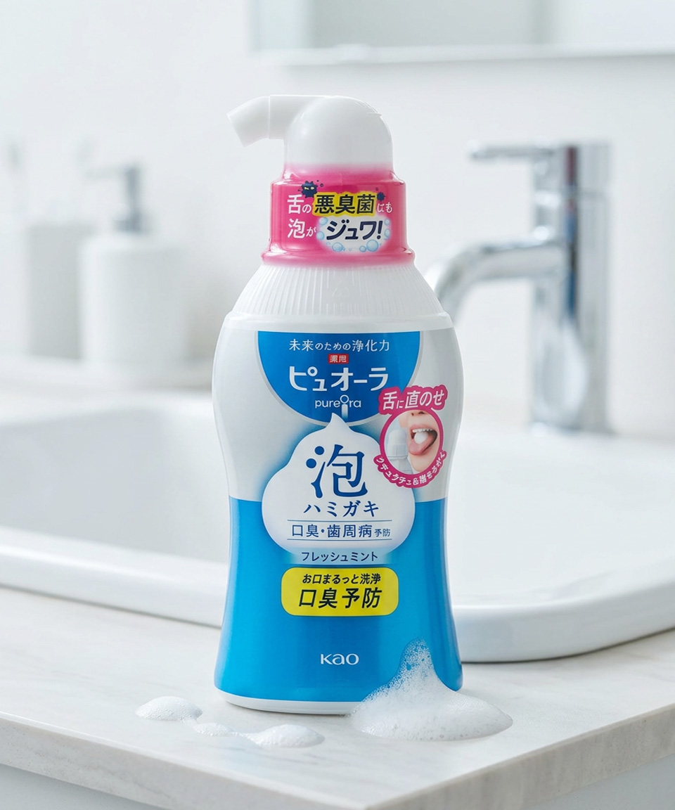 카오 퓨오라 거품 치약 일본 190ml, 후레쉬 민트, 1개
