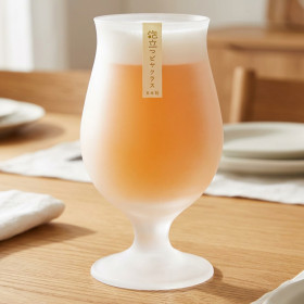 도요사사키 아와다치 맥주잔 일본 불투명 거품 유리잔 420ml, 1개, 스템잔