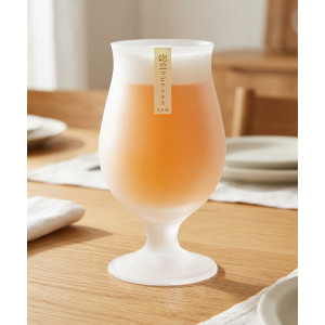 도요사사키 아와다치 맥주잔 일본 불투명 거품 유리잔 420ml, 1개, 스템잔