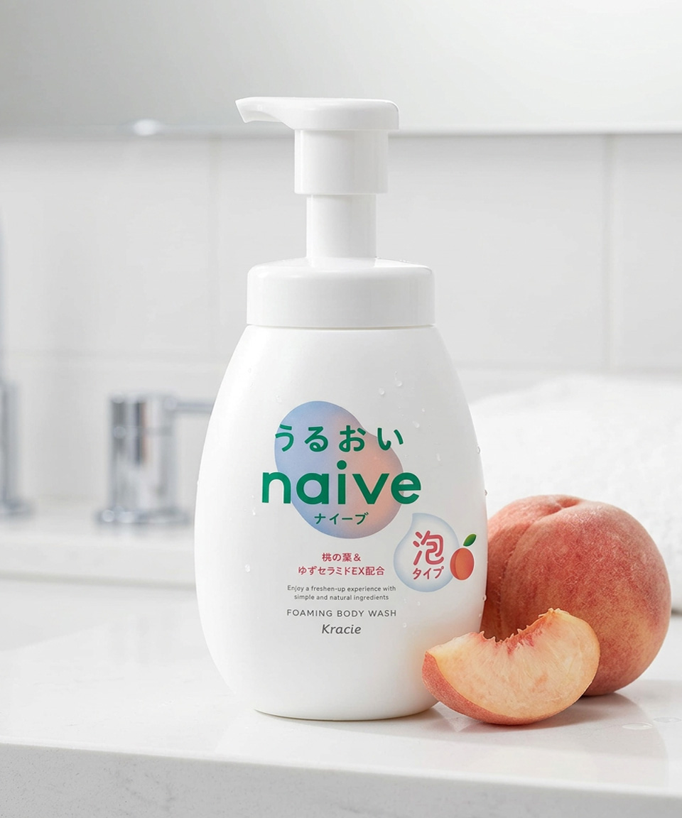 크라시에 나이브 바디워시 복숭아 거품형 600ml 일본 바디클렌저