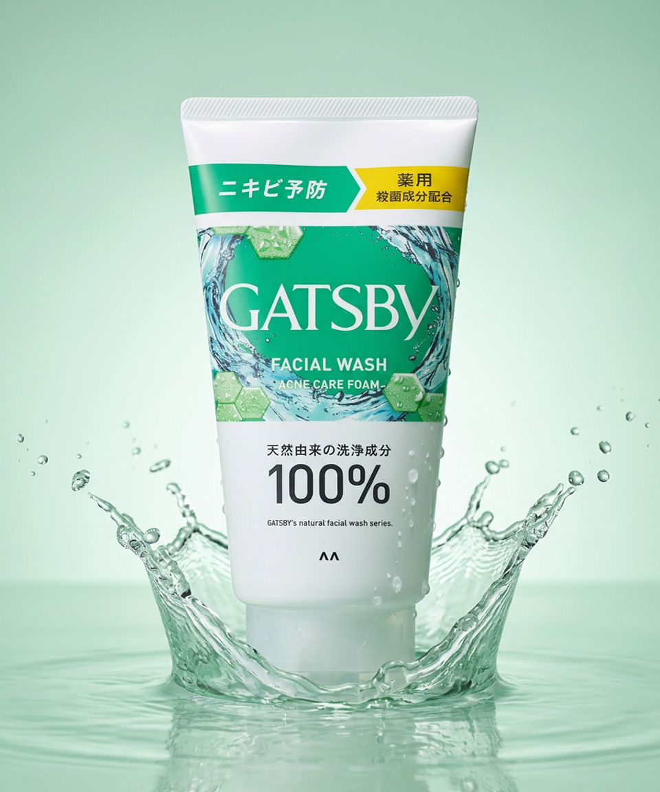 갸스비 페이셜 워시 클렌징폼 개츠비 남성 세안제 아크네 케어, 130g, 1개