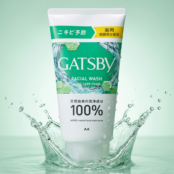 갸스비 페이셜 워시 클렌징폼 개츠비 남성 세안제 아크네 케어, 130g, 1개