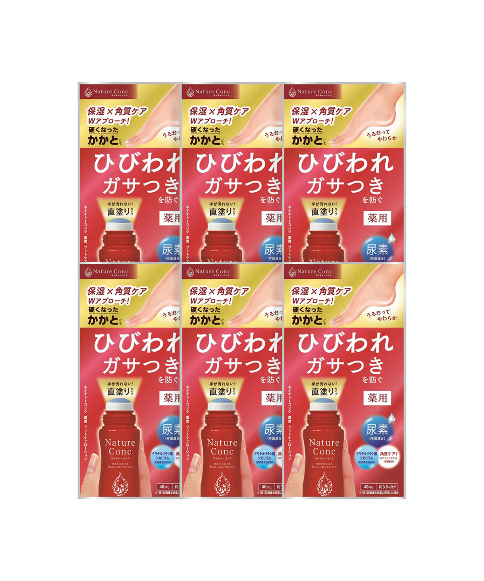 네이처콘크 풋로션 일본 발뒤꿈치 발보습 스틱 각질제거 40ml, 6개