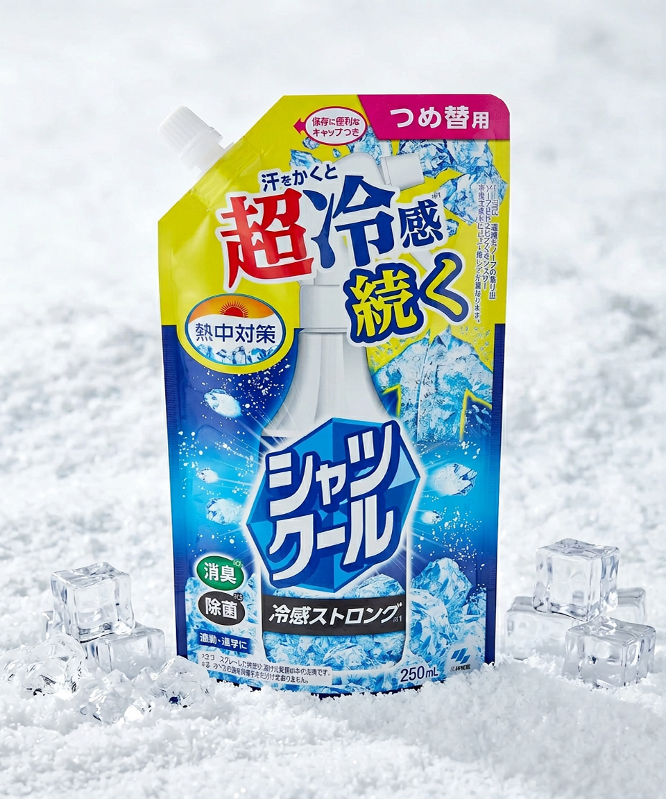 고바야시 열중대책 셔츠쿨 냉감 쿨링 스프레이 스트롱 리필, 250ml, 1개