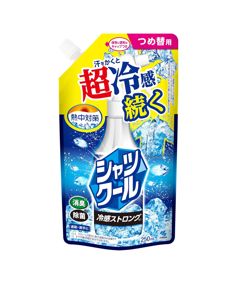 고바야시 열중대책 셔츠쿨 냉감 쿨링 스프레이 스트롱 리필, 250ml, 1개