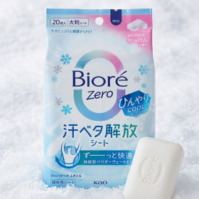 비오레 제로 COOL 냉각 시트 쿨링 일본 땀시트 비누향 20매입, 153ml, 1개