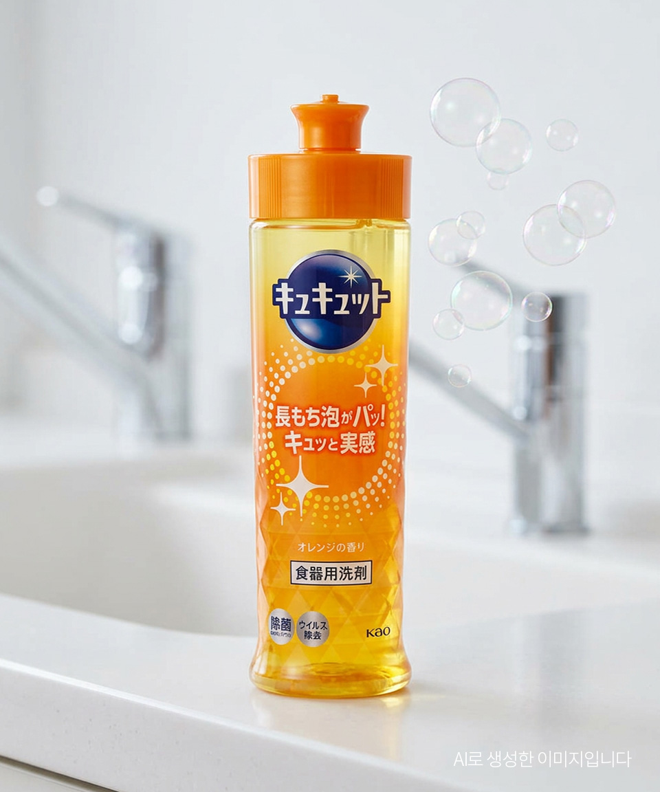 일본 카오 큐큣토 주방세제 오렌지향 본품, 220ml, 1개
