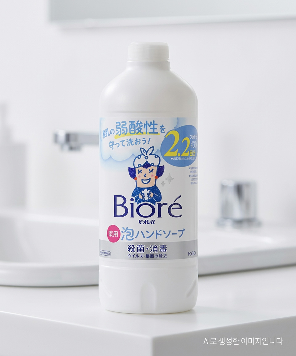 비오레 거품 핸드소프 핸드워시 오리지널 리필, 430ml, 1개