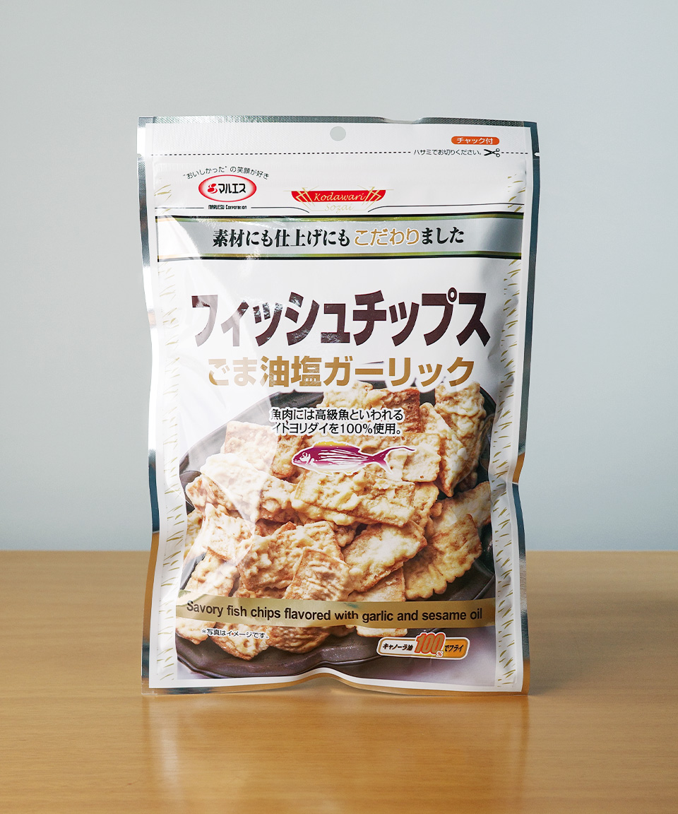 Sale 마루에스 피쉬 칩 참기름 소금 갈릭맛 80g 일본 안주