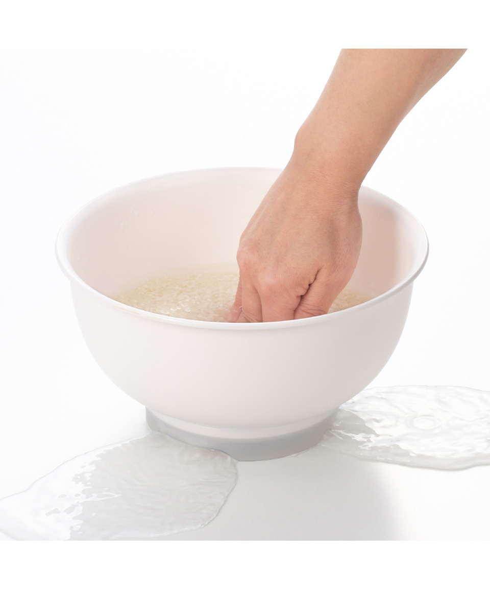 코메코레 일본 원터치 쌀 세척볼 푸시형 배수버튼 그릇 2.6L 화이트, 1개