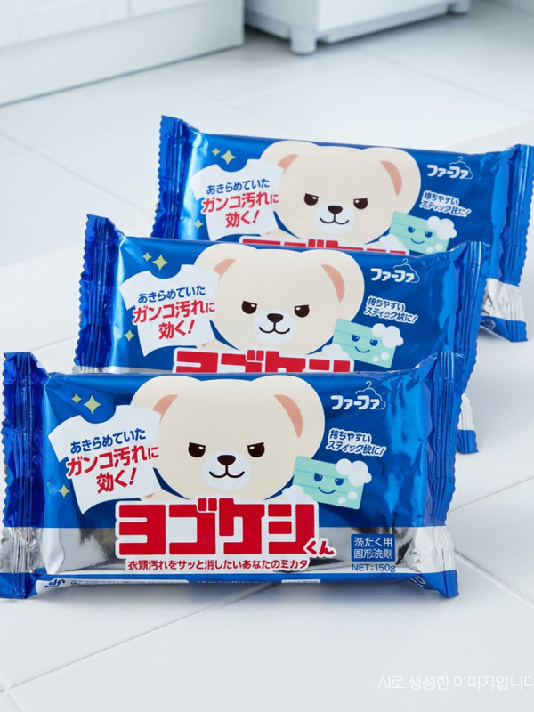 파파 요고케시군 비누 흰옷 찌든 때 얼룩 제거 세탁 150g, 3개