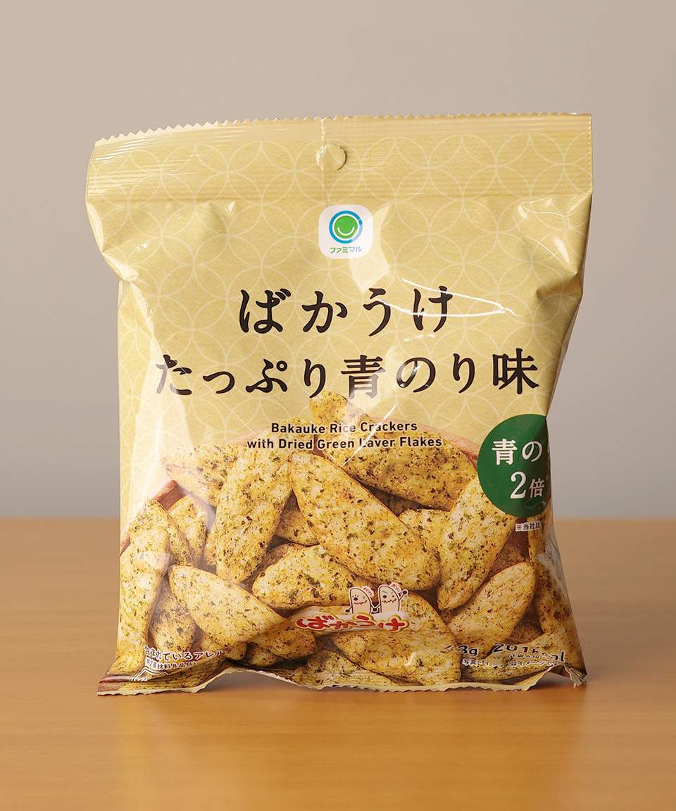 패밀리마트 바카우케 파래김맛 43g 쌀과자 일본 편의점 센베이