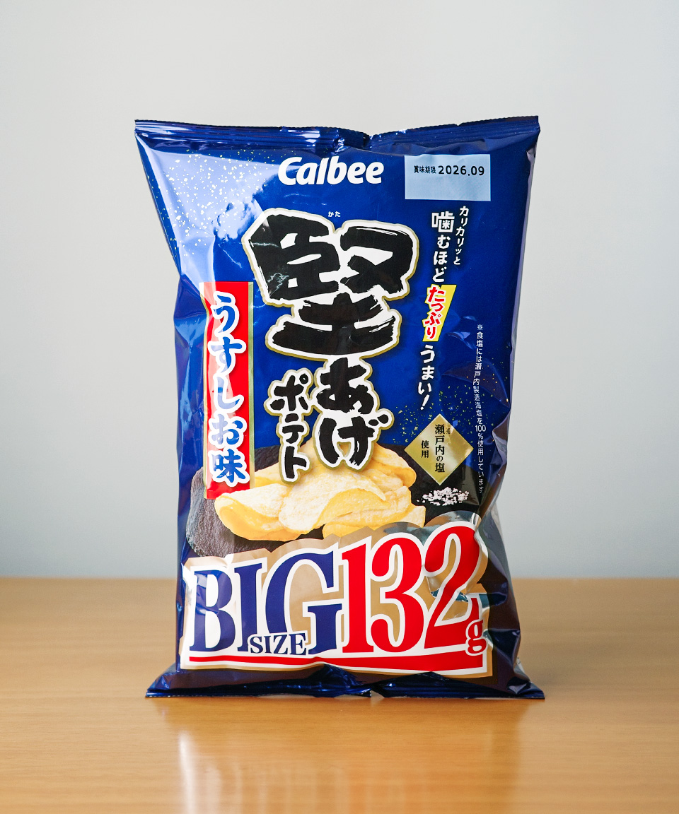 가루비 카타아게 포테이토 소금맛 대용량 132g 우스시오 감자칩 일본 간식