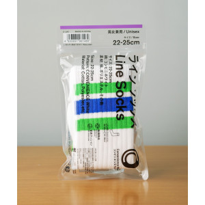 일본 패밀리마트 라인 삭스 중목 양말 화이트, 22-25cm