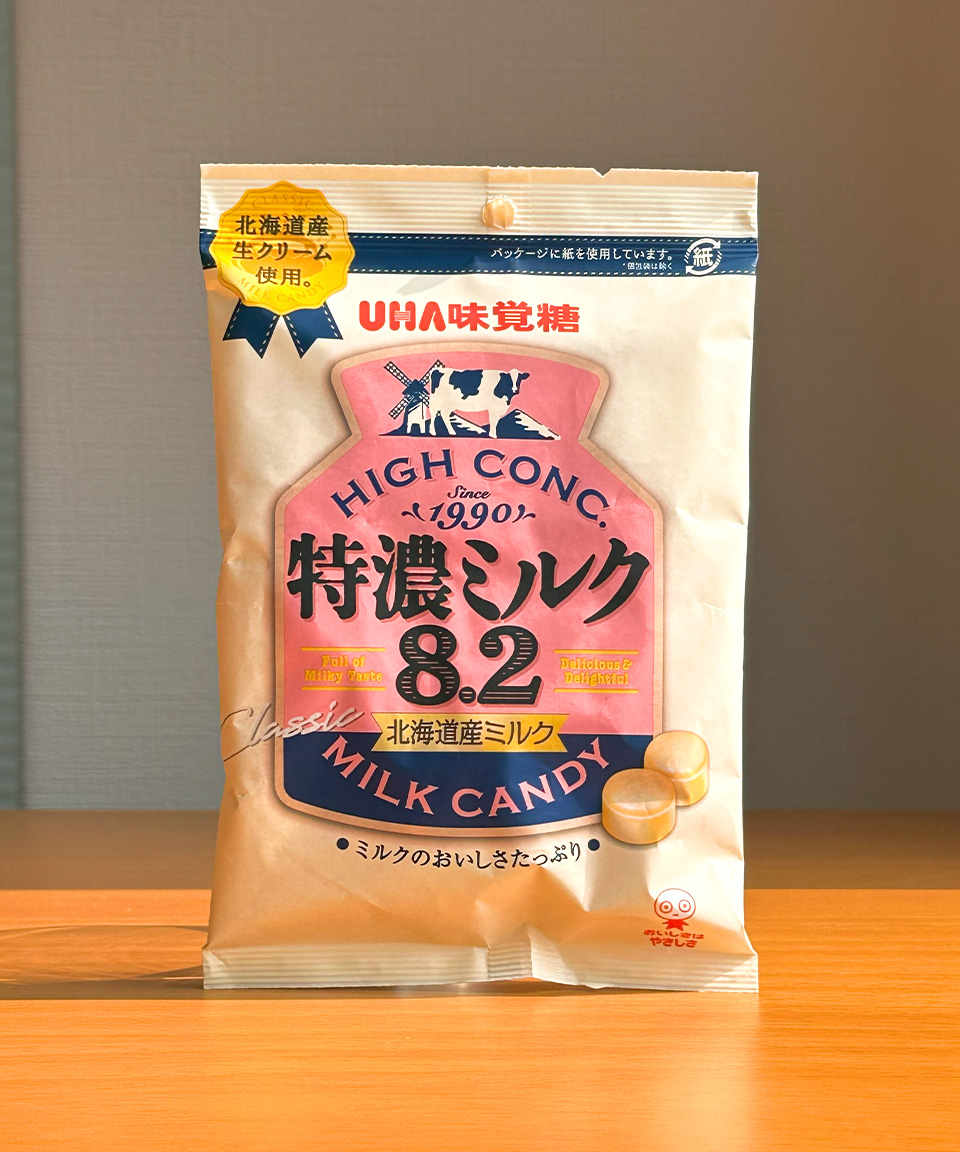 UHA 미각당 특농 밀크 캔디 8.2 일본 사탕 오리지널, 88g, 1개