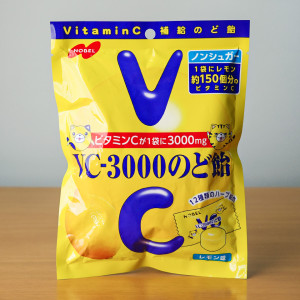 일본 사탕 노벨 VC-3000 목캔디 레몬, 90g, 1개