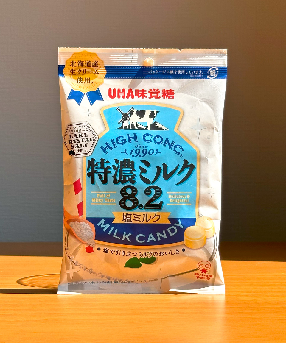 UHA 미각당 특농 밀크 캔디 8.2 일본 사탕 소금우유, 75g, 1개