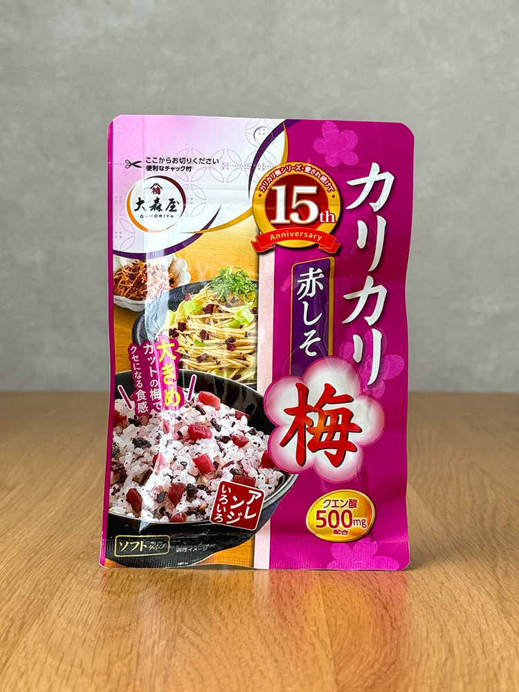 [ 오오모리야 ] 카리카리 아카시소 우메 소프트타입 후리카케 40g / 아삭아삭한 매실과 빨간차조기 후리가케 / 일본후리카케