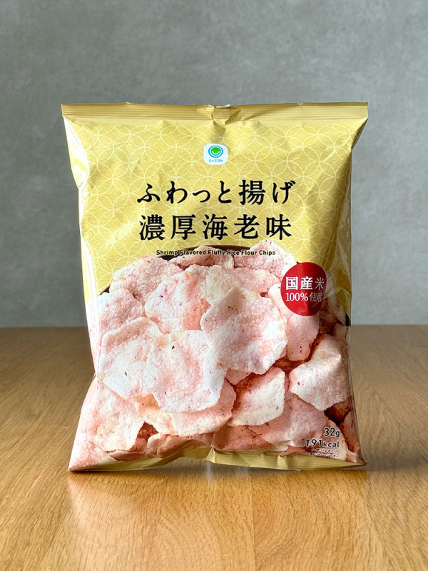 [ 패밀리마트 ] 후왓토아게 에비 아지 32g / 진한 새우 맛의 바삭한 쌀과자 튀김 / 일본편의점 과자